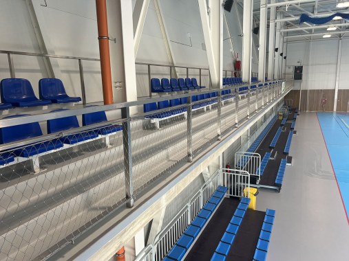 Výplne zábradlí lankovou sieťou - Šport aréna Malacky