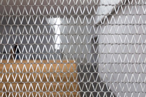 Spiral metal mesh for railing fillings and partition walls - Funeral house Trebišov