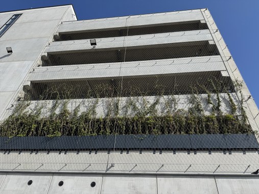 Wire mesh for green facades - Parking house Warsaw